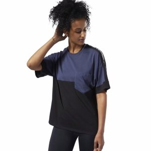 Reebok Meet You There Graphic T Shirt Damen - Navy - DE 103-YCZ